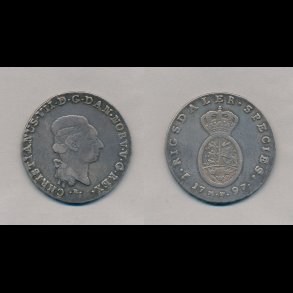 1797, Christian VII, speciadaler, 1+, H 13A