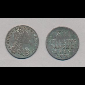 1716, Frederik IV, 16 skilling, 1(+), H47,