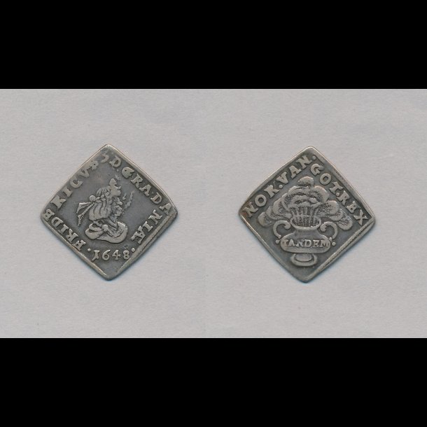 1648, Frederik III, 1/12 speciedaler, 1+ / 1, 8/25