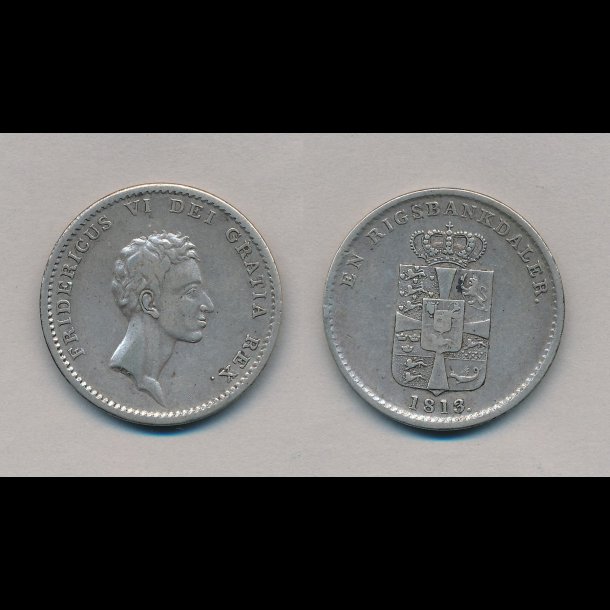 1813, Frederik VI, 1 rigsbankdaler, 1+, H 24B, 