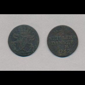 1762, Frederik V, � skilling, H 40 B,