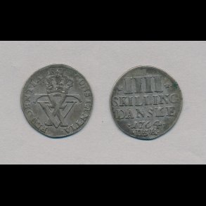 1764, Frederik V, 4 skilling, 1+, H39