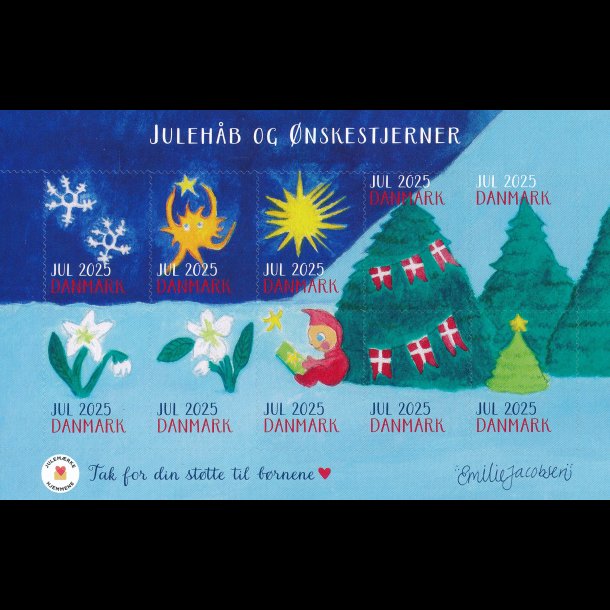 2025, Julehb og nskestjerner, selvklbende miniark,