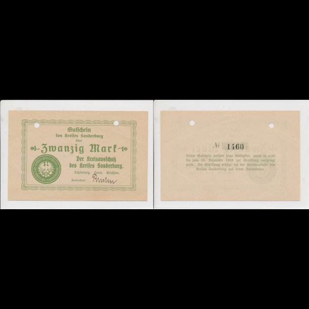 Kreis Sonderburg, 20 mark, 0, 10/25