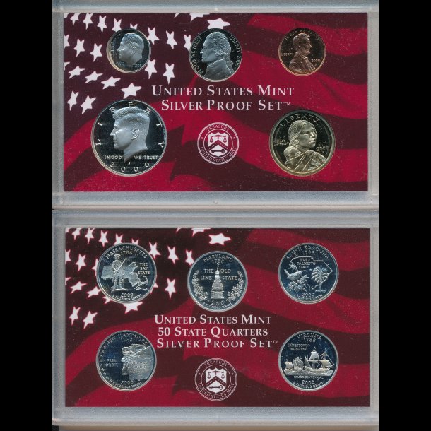 2000, USA, quarter mintst, slv, inklusiv samlerst, proof