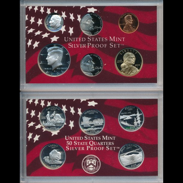 2005, USA, quarter mintst, slv, inklusiv samlerst, proof