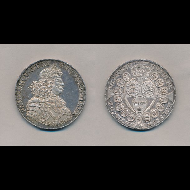 1669, Frederik III, 2 speciedaler, 01, av let pudset, 11/25,