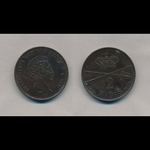 1842, Christian VIII, 2 rigsbankskilling, 1+, ridse, 11/25