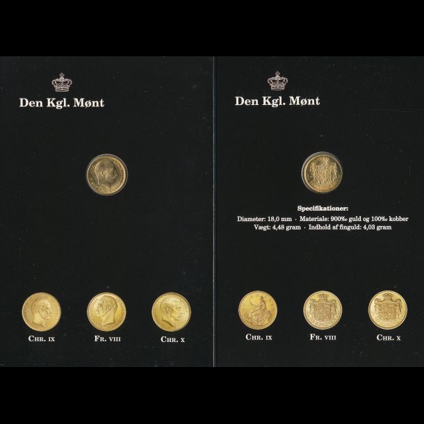 1917, Christian X, 10 kroner, guldmnt, i omslag fra Den Kongelige Mnt,