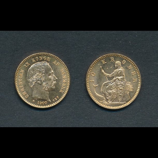 1900, Christian IX, 10 kroner, 01, guldmnt, 