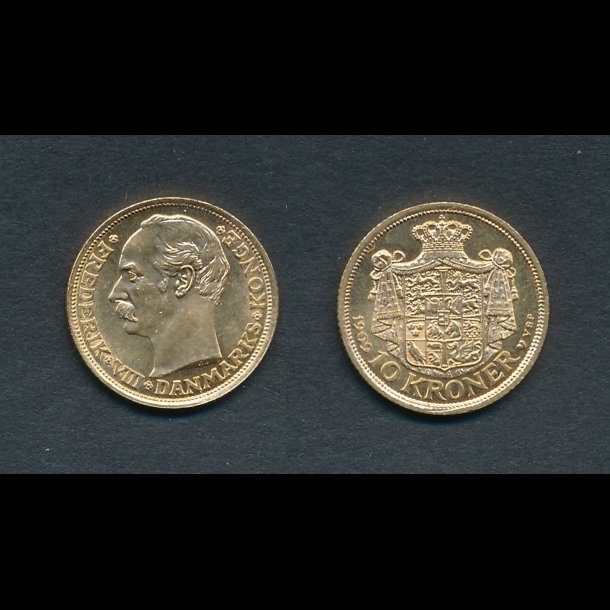 1909, Frederik VIII, 10 kroner, 0, guldmnt,