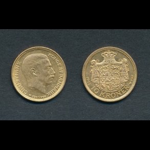 1913, Christian X, 10 kroner, 01 / 1+, guldmnt,