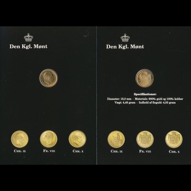 1917, Christian X, 10 kroner, 0, guldmnt, i omslag fra Den Kongelige Mnt, lbnr 2,