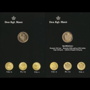 1915, Christian X, 20 kroner, 0, guldmnt, i omslag fra Den Kongelige Mnt,