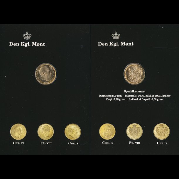 1915, Christian X, 20 kroner, 0, guldmnt, i omslag fra Den Kongelige Mnt,