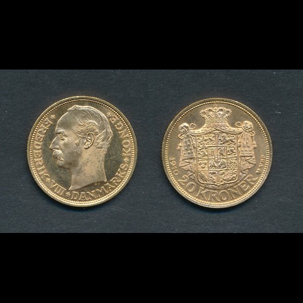 1910, Frederik VIII, 20 kroner, 0 / 01, guldmnt, lbnr 2,