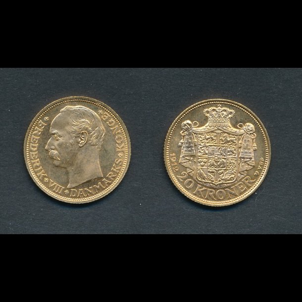 1912, Frederik VIII, 20 kroner, 0, guldmnt,