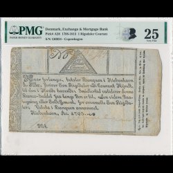 1795, 1 Rigsdaler Courant, kvalitet 25, seddel, Pick A28, #11