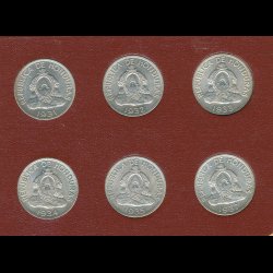 Honduras, komplet Lempira m�nts�t, 1931-35 og 1937, 0, 0126,