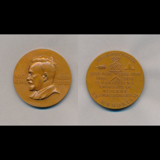 1839-1919, N. C. Rom, ridder af Dannebrog, original hvid �ske medf�lger, 01,