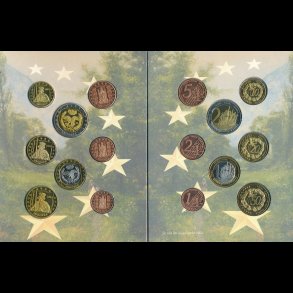 2003, Andorra, pr�ve euro s�t, 1,2,5,10,20,50 cent, 1,2 euro, Nedsat fra 175,-kr