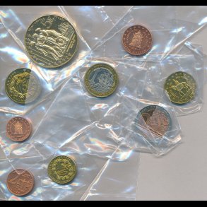 2003, United kingdom, 1,2,5,10,20,50 cent, 1,2 og 5 euro, 