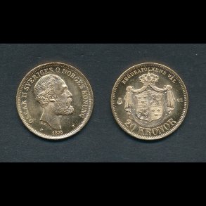 1875, Sverige, Oscar II, 20 kroner, 0,