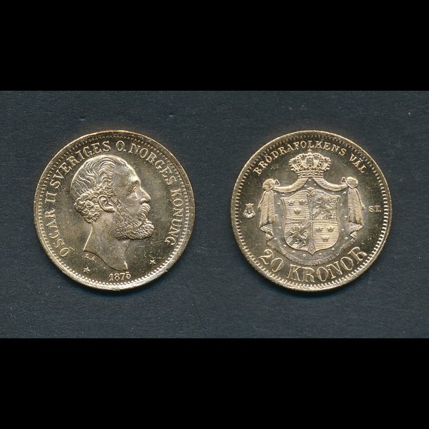 1875, Sverige, Oscar II, 20 kroner, 0,