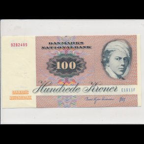 1991, 100 kroner, E1, seddel, S 142, 0,
