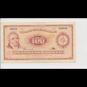 1965, 100 kroner, A9, seddel, S 137, 1+,