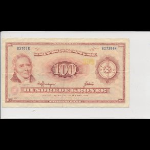 1970, 100 kroner, B3, seddel, S 137, 1+,