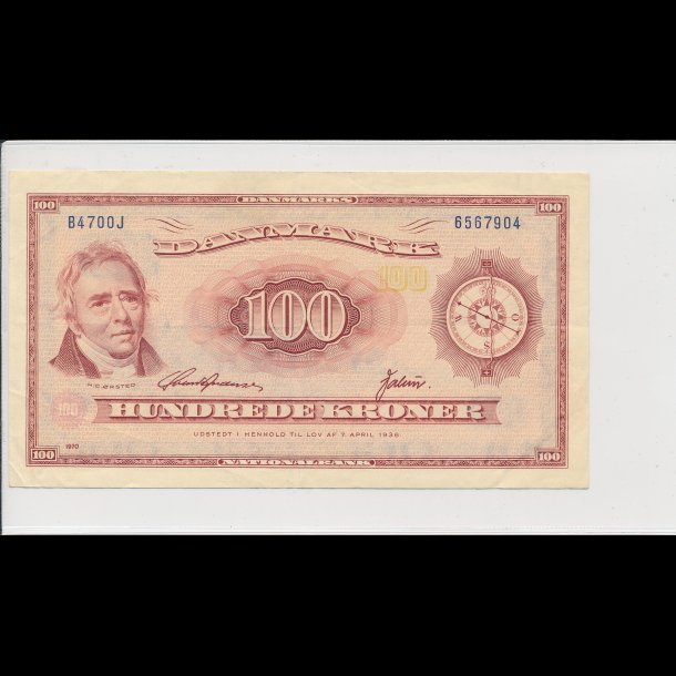 1970, 100 kroner, B4, seddel, S 137, 1+,