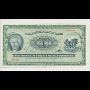 1967, 500 kroner, plovmand, seddel, 1+,