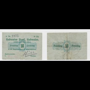 1917, 50 pennig, Haderlev Bank, nr 1873, 1
