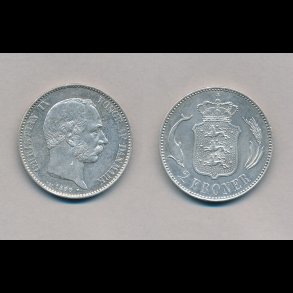 1899, 2 kroner, s�lvm�nt, 1+,