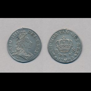 1702, Frederik IV, 8 skilling, 1, paryk-skilling,