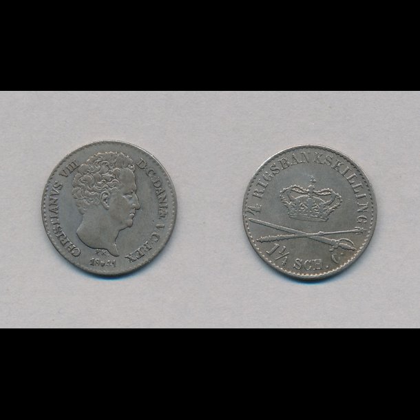 1841, Christian VIII, 4 rigsbankskilling, 1+,