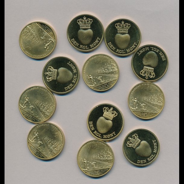 Pose med medaljer fra Kgl �rss�t, 12 ens,