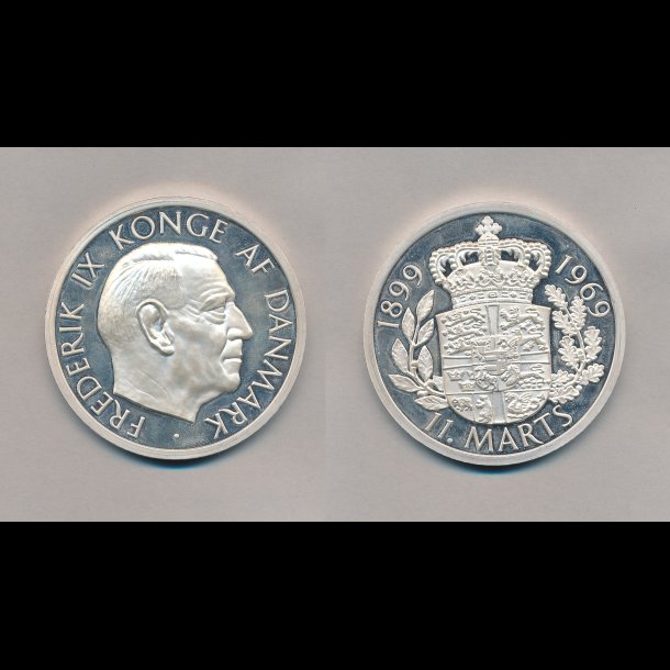 1969, Frederik IX 70 �rs f�dselsdags medalje, s�lv, 73 gram,