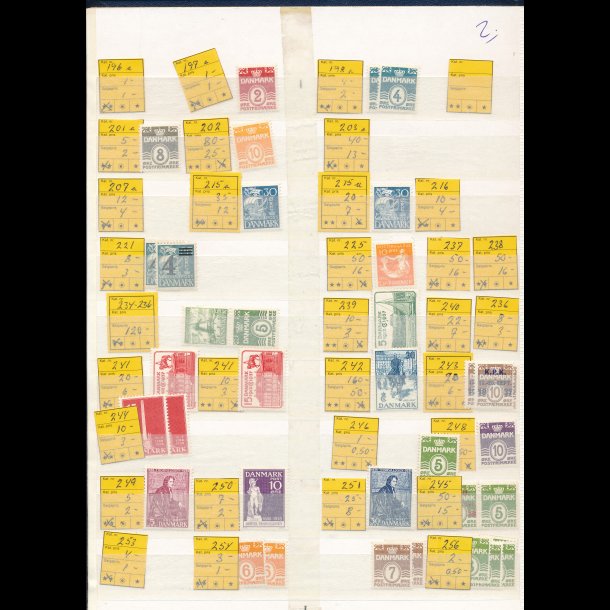 Frim�rke samling, AFA 245 x 2 stk, AFA 37 - 699, xx, indstiksbog medf�lger, 5158,