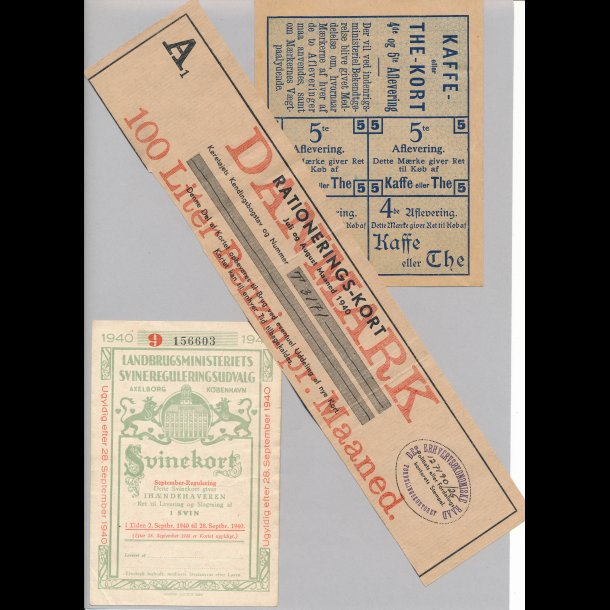 Rationeringsm�rker, sp�ndende samling i to ringbind, 5167,