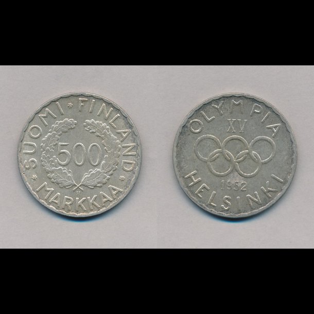 1952, Finland, 500 markkaa, Ol Helsinki,