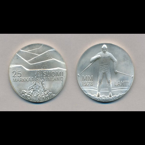 1978, Finland, 25 markkaa, Nordisk Mesterskab ski,