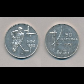 1982, Finland, 50 markkaa, VM i ishockey,