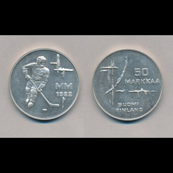 1982, Finland, 50 markkaa, VM i ishockey,