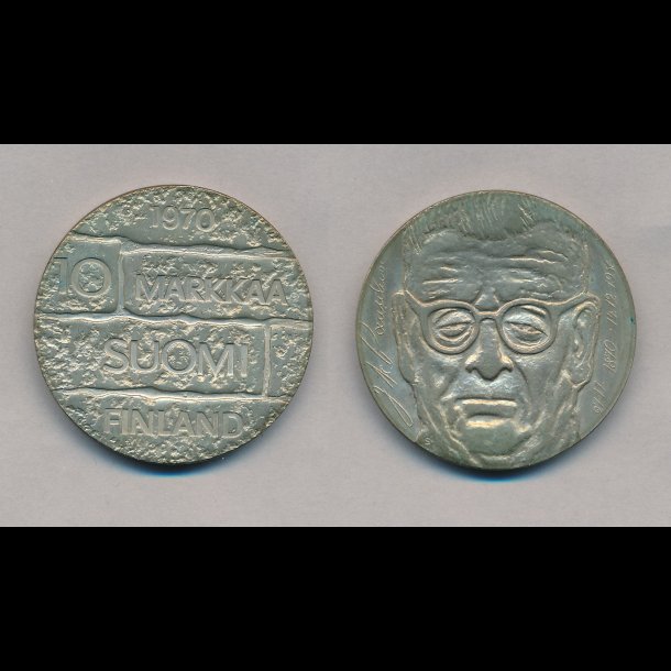 1970, 10 markkaa, 100 �ret pr�sident Paasikivi,