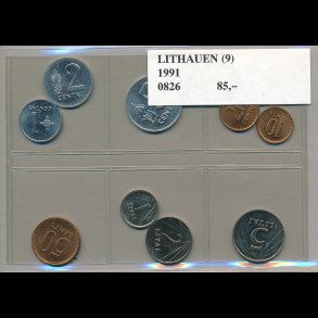 1991,  Litauen, 9 m�nter, 0826,