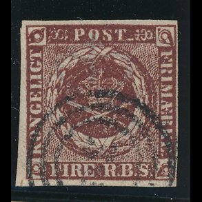 .1 Danmark, 1853, 4 rigsbank skilling, Thieles II. tryk, II-53