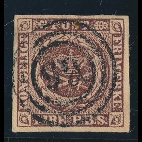 .1 Danmark, 1853, 4 rigsbank skilling, Thieles II. tryk, II-97