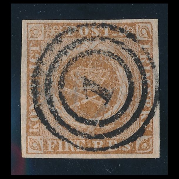 .1 Danmark, 1854, 4 rigsbank skilling, Thieles III. tryk, III-20,